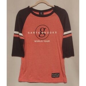 Garth Brooks Womens World Tour Jersey Style 3/4‎ Sleeve T-Shirt Size Medium